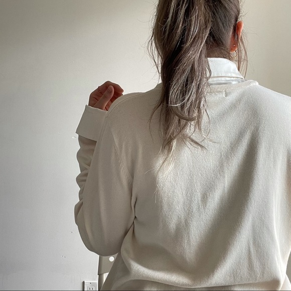 White/Cream Collared Sweater - Picture 3 of 5